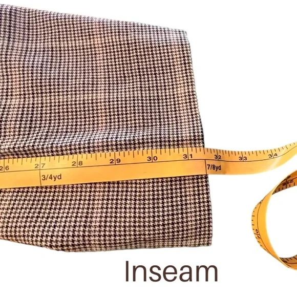 Talbots Signature Flare Wool Window Pane Plaid Wide Leg Trousers - Picture 7 of 14